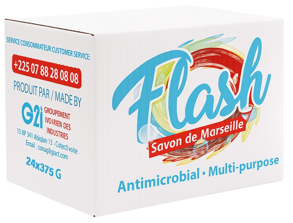 CARTON DE SAVON FLASH DE 375 G